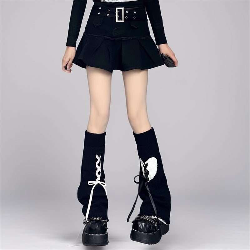Insdark Goth Leg Warmers Women Japanese Gothic Y2k Harajuku Grunge Emo Punk 80s - Image 4